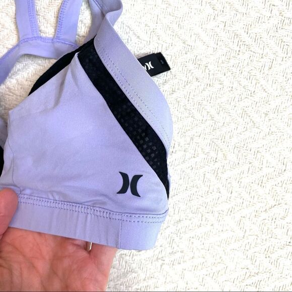 HURLEY Purple and Black Sporty Bikini Top - Size Small - Picture 2 of 6